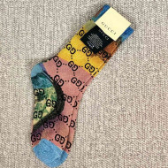 Gucci Print Lurex GG Short Socks Pink/Yellow 2019