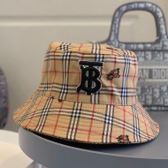 Burberry TB Check Canvas Buckt Hat Beige 2020