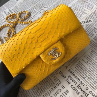 Chanel Python Leather and Deerskin Small Flap Bag 1116 Yellow