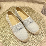 Dior Granville Espadrilles in Metallic Thread Embroidered Cotton White 2021