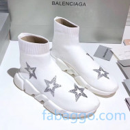 Balenciaga Speed Knit Sock Crystal Star Boot Sneaker White 2020 ( For Women and Men)