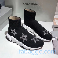 Balenciaga Speed Knit Sock Crystal Star Boot Sneaker Black 2020 ( For Women and Men)