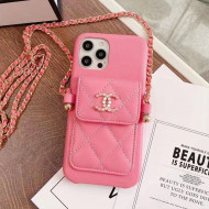 Chanel Leather Pouch iPhone Case Pink 2021