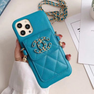 Chanel 19 Pouch iPhone Case Blue 2021