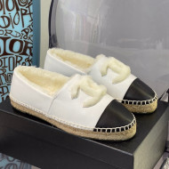 Chanel Leather Wool Espadrilles White 2021 112224