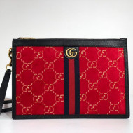 Gucci GG Velvet Pouch ‎575371 Red 2019