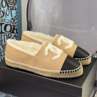 Chanel Leather Wool Espadrilles Beige/White 2021 112226