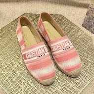 Dior Granville Espadrilles in Pink D-Stripes Embroidered Cotton 2021