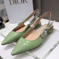 Dior J'Adior Slingback Ballerinas Flats in Green Patent Calfskin 2021