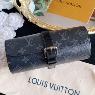 Louis Vuitton 3 Watch Case Black Monogram Eclipse Canvas 2021