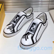 Fendi Roma Joshua Vide Leather Low-Top Sneakers White 2020