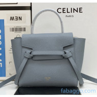 Celine Grained Calfskin Pico Belt Bag Pale Blue 2020