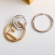 Fendi F Is Fendi Separate Hoope Earrings Gold/Silver 2020