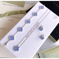 Van Cleef & Arpels Clovers Earrings/Bracelet/Necklace VA21010501 Light Blue 2021