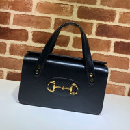 Gucci Horsebit 1955 Leather Small Top Handle Bag 627323 Black 2020