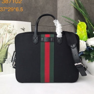 Gucci Canvas Briefcase ‎387102 Black 2021