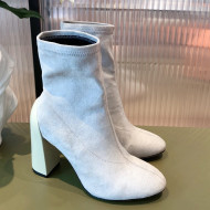 Hermes Lycra Short Boots 10cm Light Grey 2021
