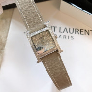 Hermes H-Our Crystal Watch 26cm Grey 2021 02