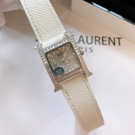 Hermes H-Our Crystal Watch 26cm White 2021 08