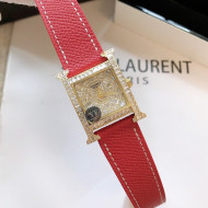 Hermes H-Our Crystal Watch 26cm Red 2021 01