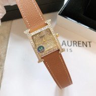 Hermes H-Our Crystal Watch 26cm Brown 2021 09