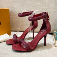 Louis Vuitton Appeal Crystal Sandals 9cm Burgundy 2021