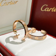 Cartier Love Earrings with Crystals CE32206 Pink Gold 2022