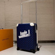 Louis Vuitton Horizon 55 Luggage Travel Bag in Blue Vintage Monogram Canvas M45880 2021