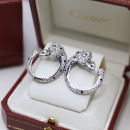 Cartier Leopard Crystal Earrings CE32215 Silver 2022