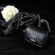 Chanel Lambskin Earpod Case Black 2021 110876