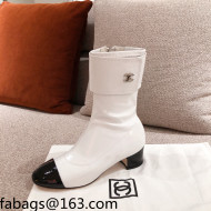 Chanel Crumpled Lambskin Ankle Boots G35468 White 2021 112266