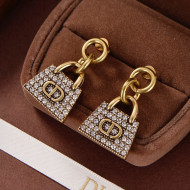 Dior CD Crystal Bag-Shaped Earrings 2021 110885