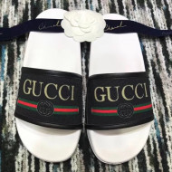 Gucci logo Slide Sandal Black 2018