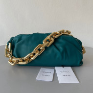 Bottega Veneta The Chain Pouch Bag with Square Ring Chain Strap Mallard Blue 2021