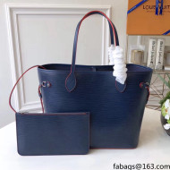 Louis Vuitton Epi Grained Leather Neverfull MM Tote Bag M54185 Blue 2021