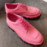 Prada Monolith Patent Leather Derby Platform Lace up Shoe Pink 2019
