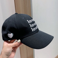 Love Canvas Baseball Hat Black 2021