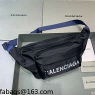 Balenciaga Wheel Logo Embroidered Nylon Bel Bag Black 2021 03