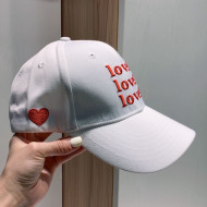 Love Canvas Baseball Hat White 2021