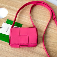Bottega Veneta Intreccio Lambskin Mini Cassette Crossbody Bag Bonbon Pink 2022 666688