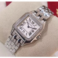 Cartier Medium Panthère de Cartier Watch With Crystal Silver 2020