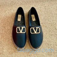 Valentino VLogo Leather Espadrilles Blue 2020