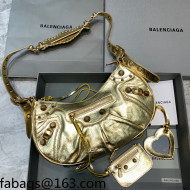 Balenciaga Le Cagole Metallized Lambskin Small Shoulder Bag Gold 2021