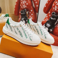 Louis Vuitton Time Out Signature Print Leather Sneakers White/Green 2021