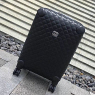 Chanel Quilted Calfskin Luggage 20 Inch with Silver Hardware 2019