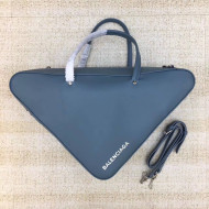 Blen Calfskin Medium Triangle Duffle Bag M Stone Blue 2017