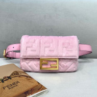 Fendi Baguette Velvet Belt Bag Light Pink 2021