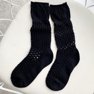 Dior Mesh Medium-High Socks Black 2020