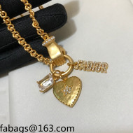 Dior Love Necklace Gold 2021 110916