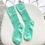 Dior Mesh Medium-High Socks Light Green 2020